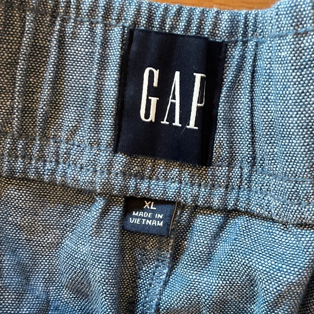 GAP Women’s Blue Drawstring Linen-Blend Shorts pockets NWOT XL - Picture 8 of 12